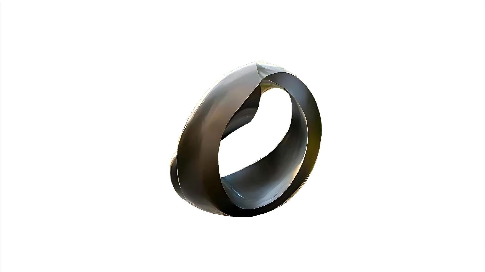 KS - 060 Modern Brushed Stainless Steel Abstract Infinity Annulus Sculpture - Kingstone Sculpture