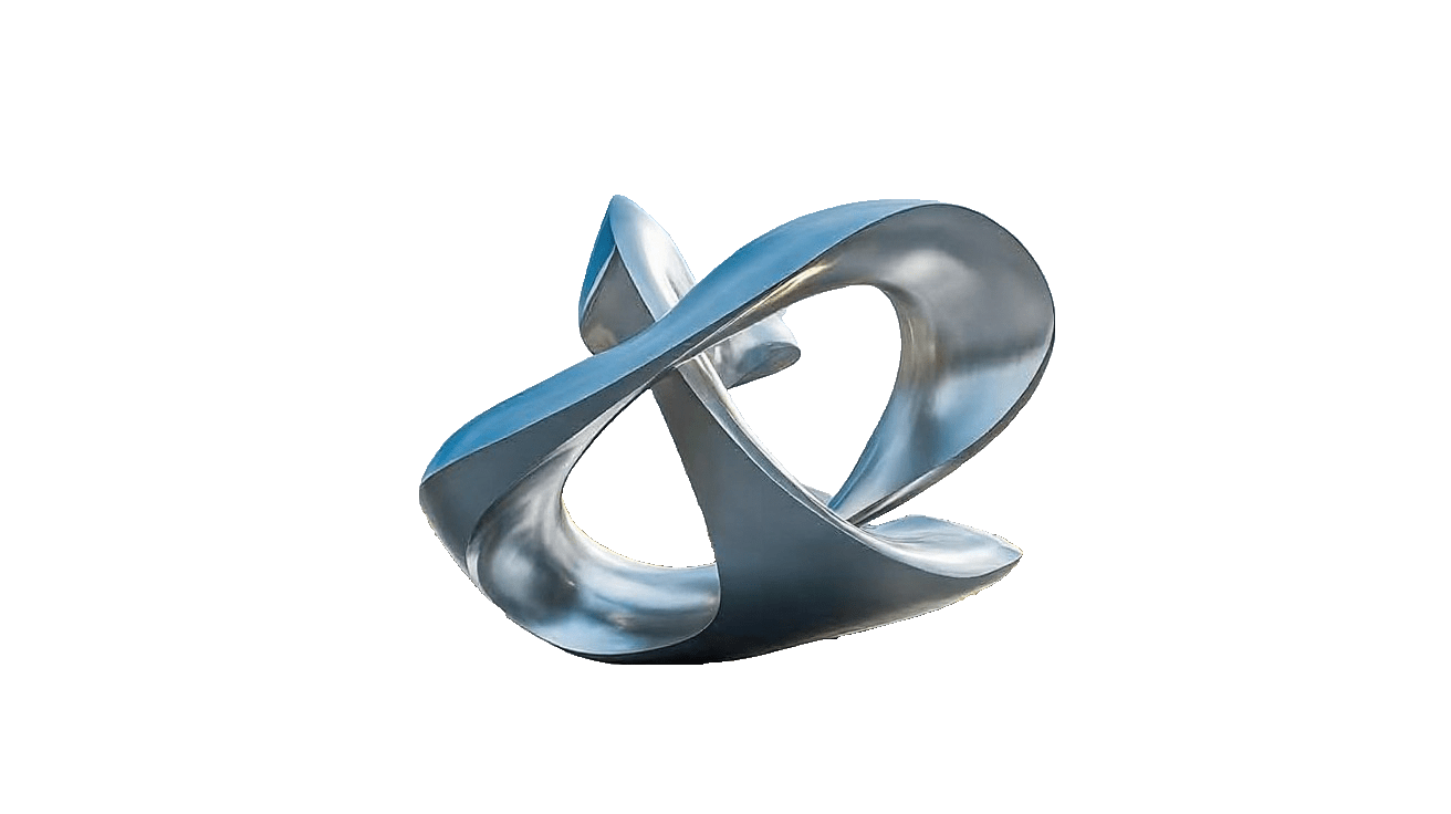KS - 062 Modern Brushed Stainless Steel Monumental Infinity Knot Sculpture - Kingstone Sculpture