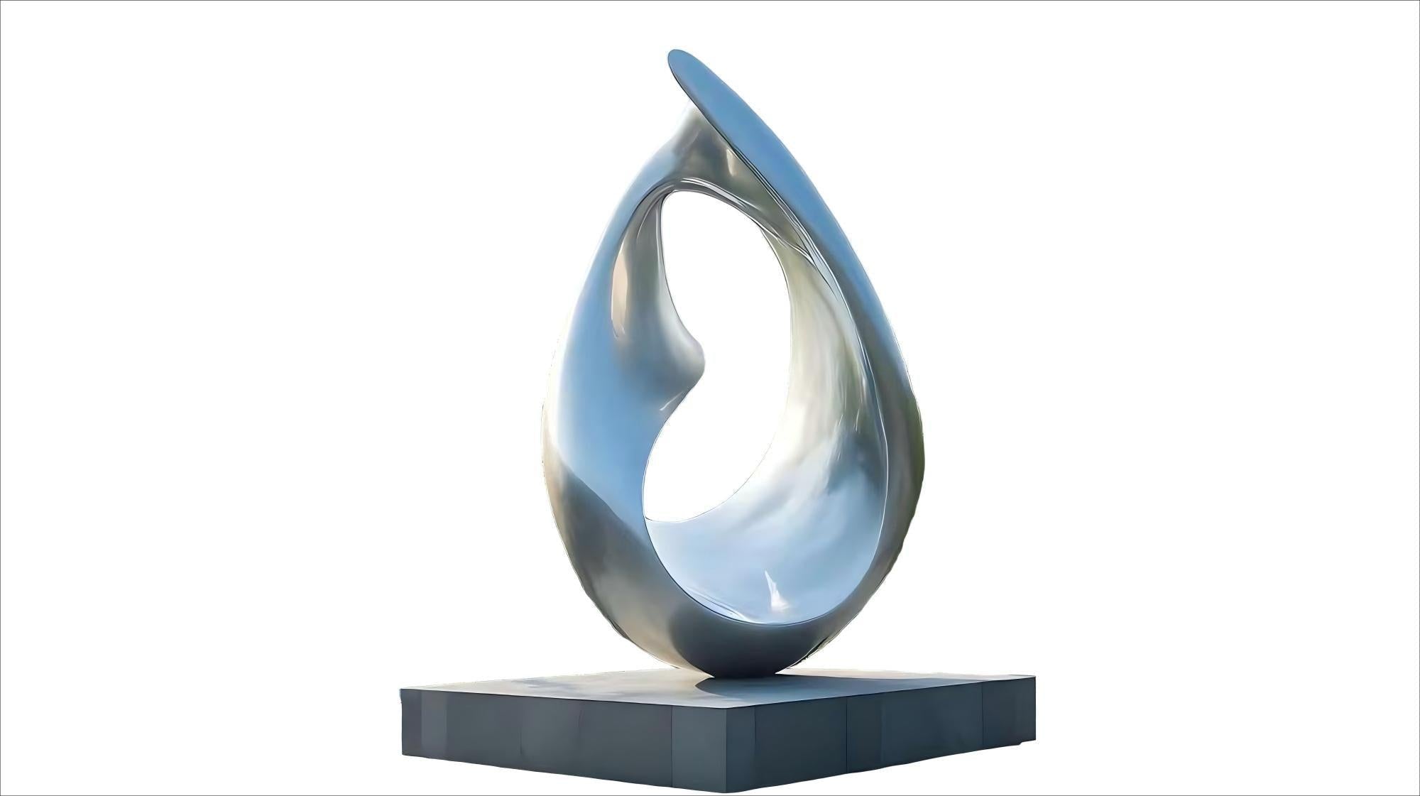 KS - 063 Modern Painted Stainless Steel Teardrop Hollow Sculpture - Kingstone Sculpture
