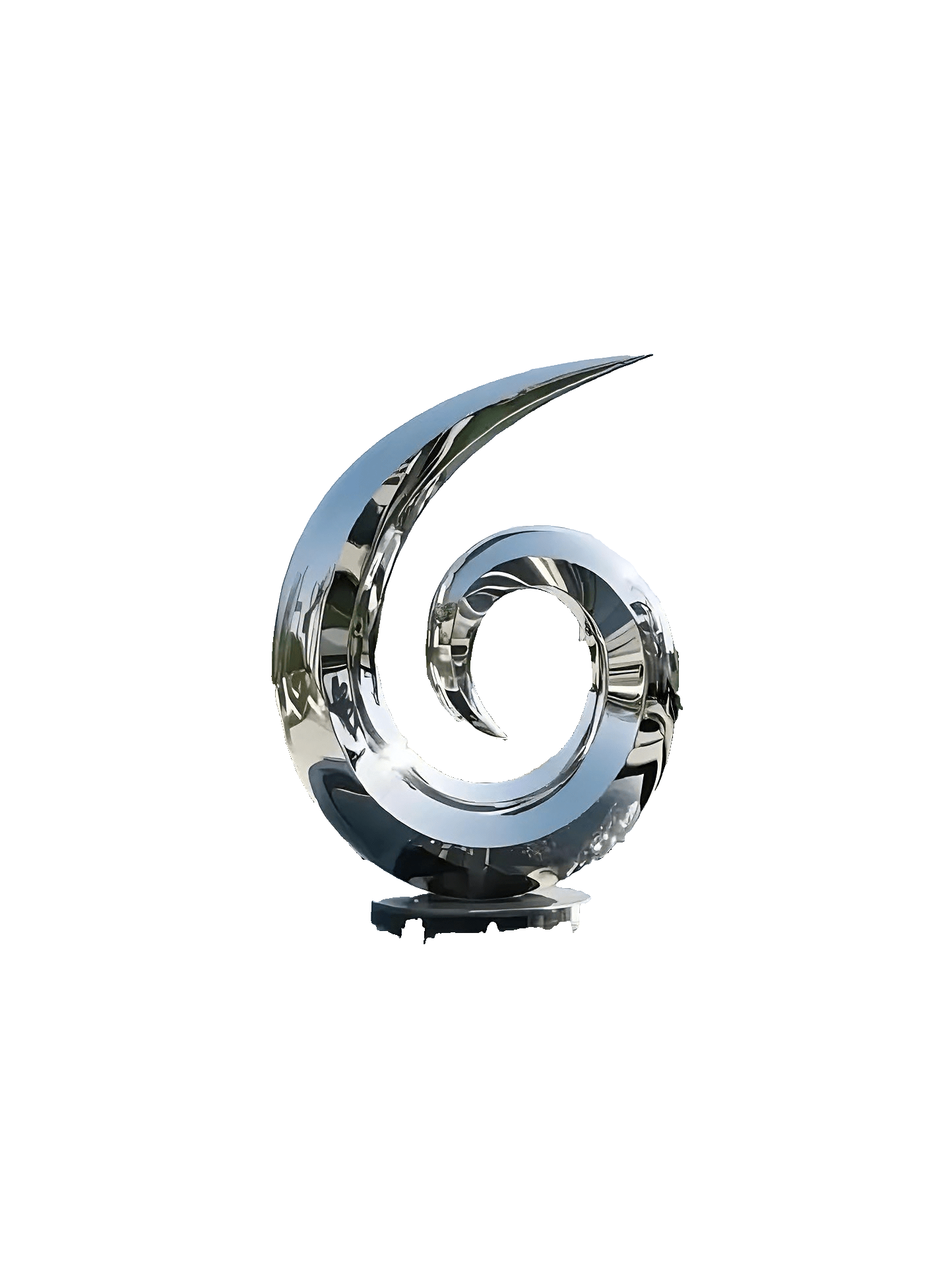 KS - 075 Modern Mirror Stainless Steel Undulating Vortex Sculpture - Kingstone Sculpture