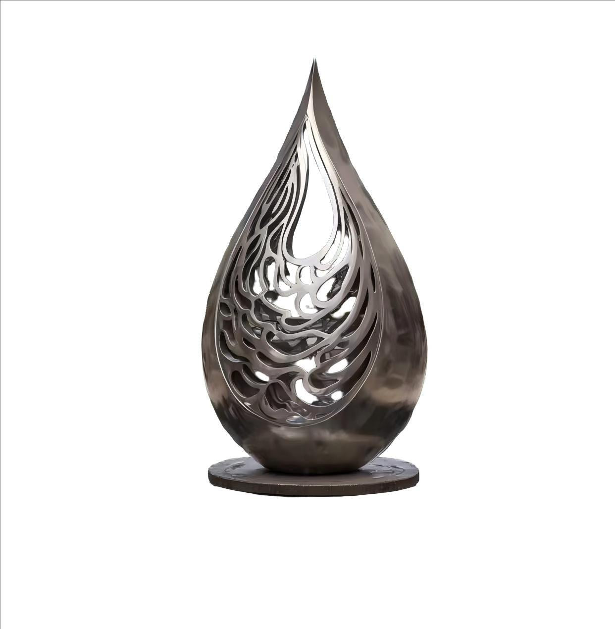 KS - 080 Modern Mirror Stainless Steel Abstract Droplet Lattice Sculpture - Kingstone Sculpture