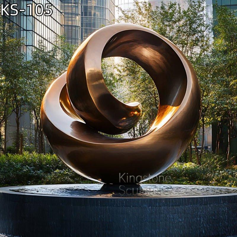 KS - 105 Modern Painted Stainless Steel Orbital Spiral Sculpture - Kingstone Sculpture