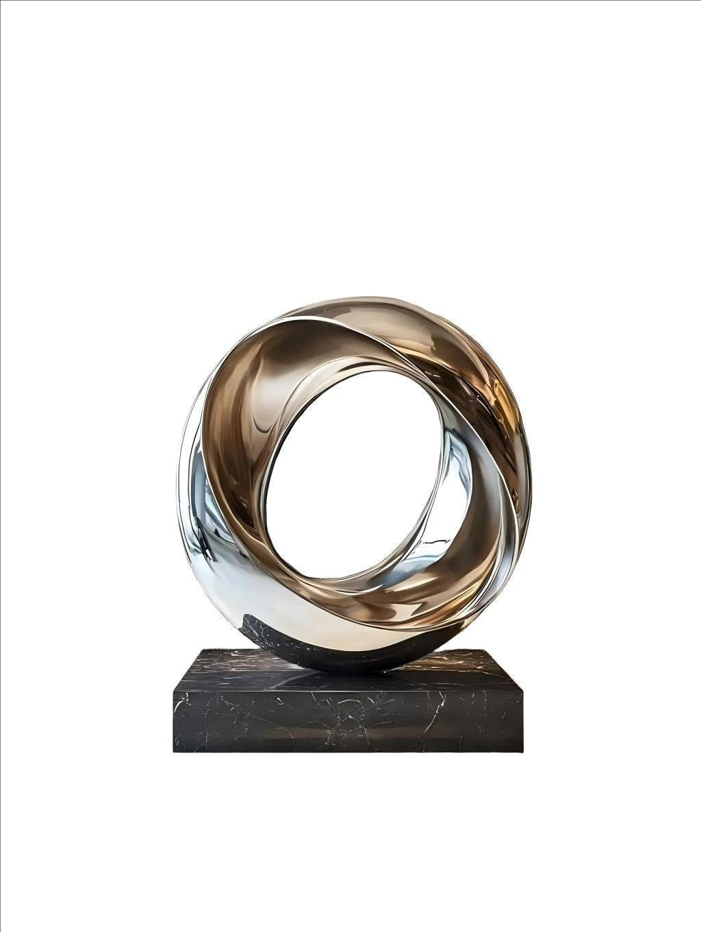 KS - 139 Modern Mirror Stainless Steel Abstract Infinity Annulus Sculpture - Kingstone Sculpture