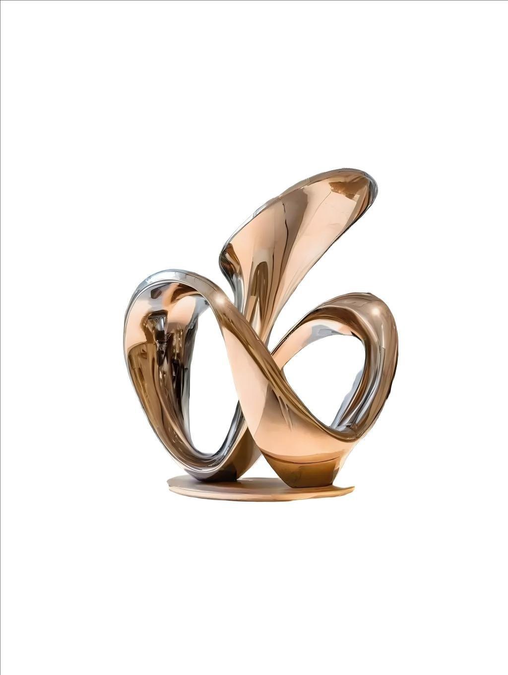 KS - 140 Modern Painted Stainless Steel Abstract Trinity Loop Sculpture - Kingstone Sculpture