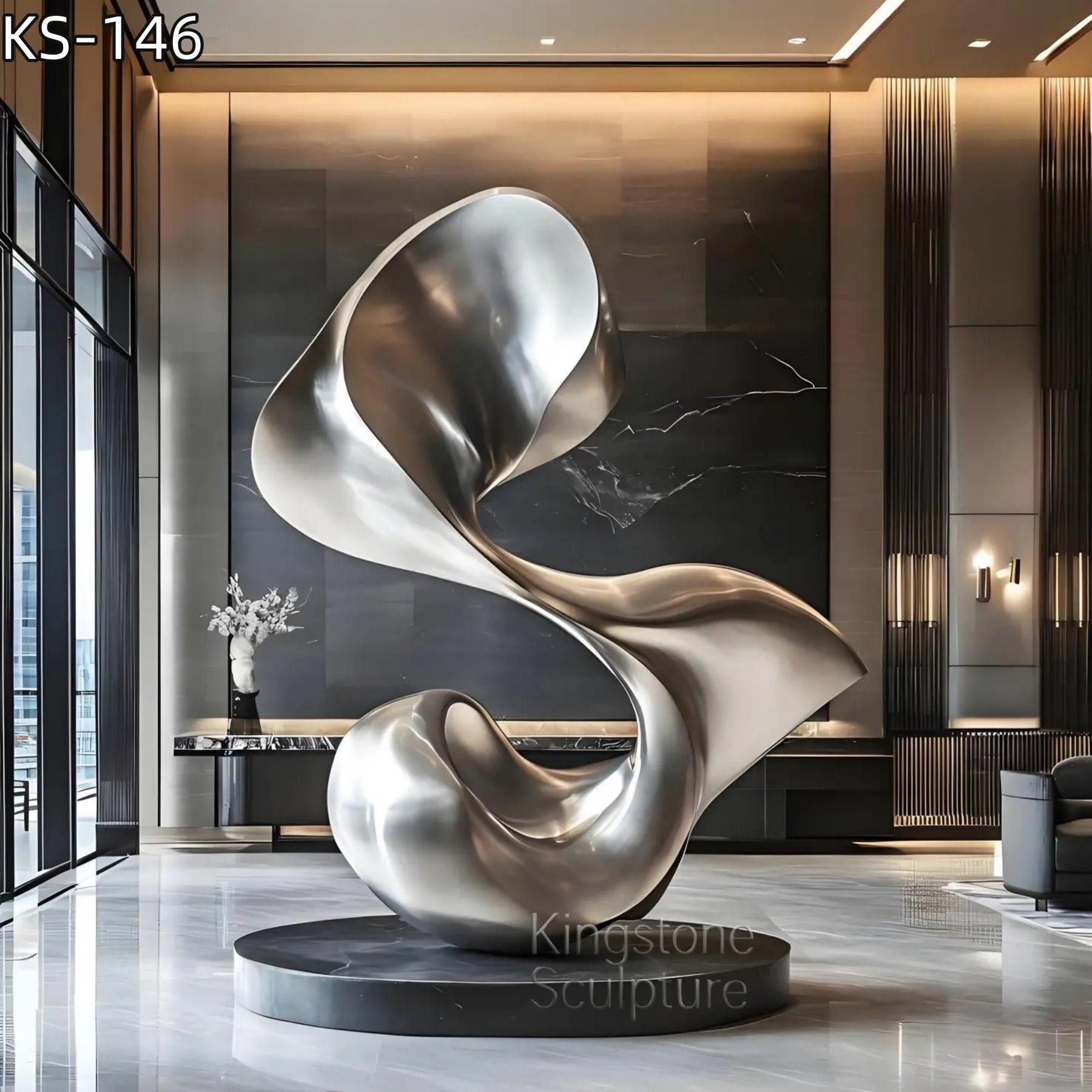 KS - 146 Modern Painted Stainless Steel Dynamic Swirl Sculpture - Kingstone Sculpture