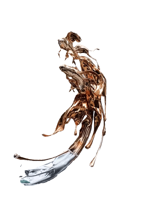 KS - 154 Modern Mirror Stainless Steel Monumental Koi Fish Sculpture - Kingstone Sculpture