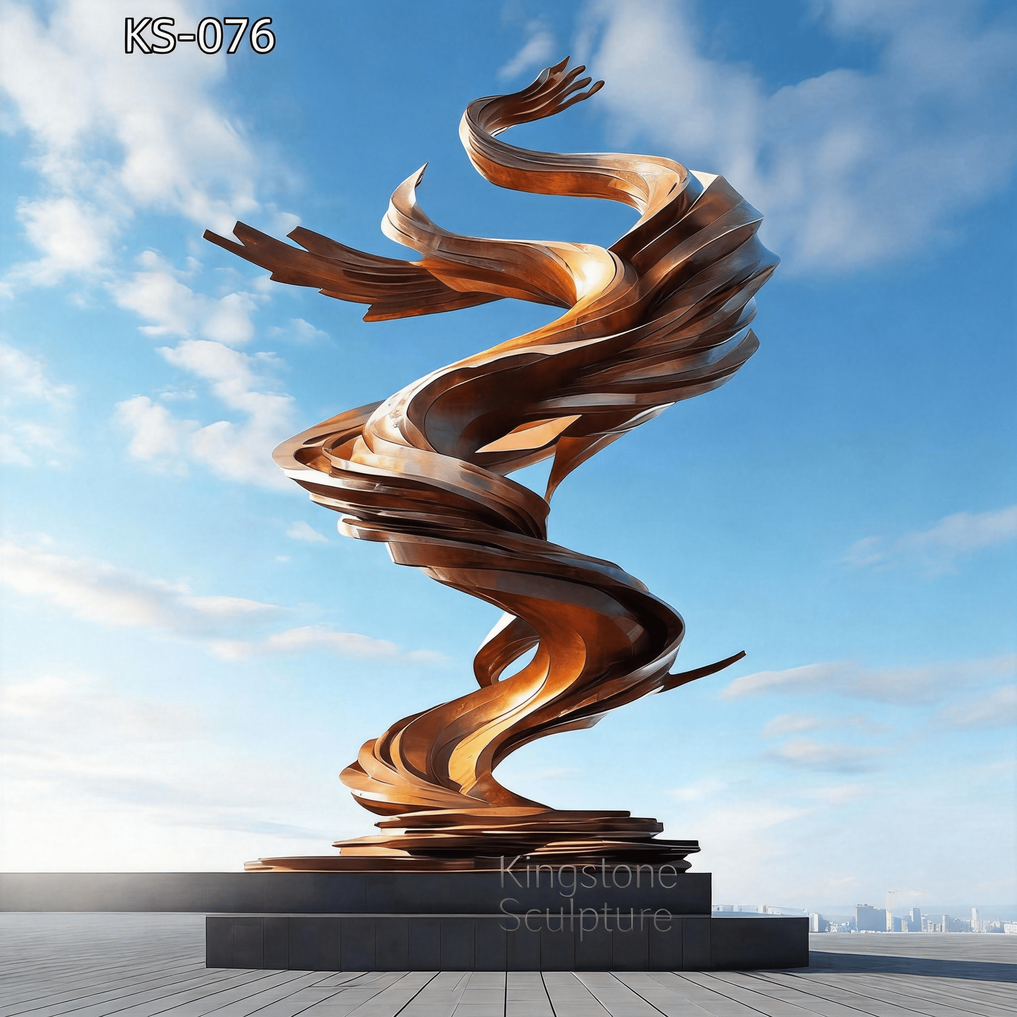 King Stone Majestic Abstract Painted Stainless Steel Sculpture