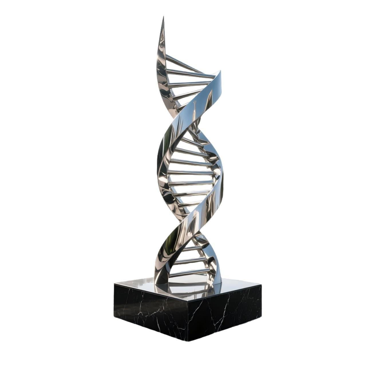 KS - 007 Modern Mirror Stainless Steel Double Helix DNA Sculpture - Kingstone Sculpture