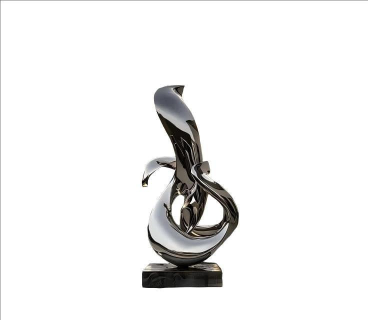 KS - 020 Modern Mirror Stainless Steel Abstract Flame Sculpture - Kingstone Sculpture
