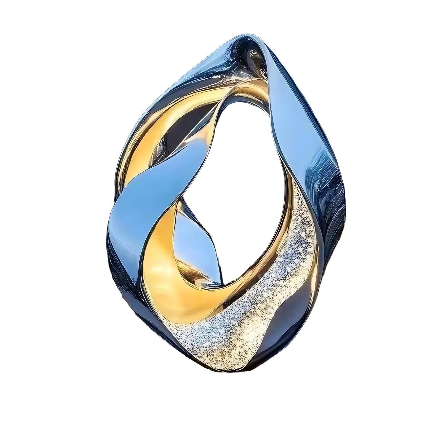 KS - 021 Contemporary Mirror Stainless Steel Abstract Möbius Orbital Sculpture - Kingstone Sculpture