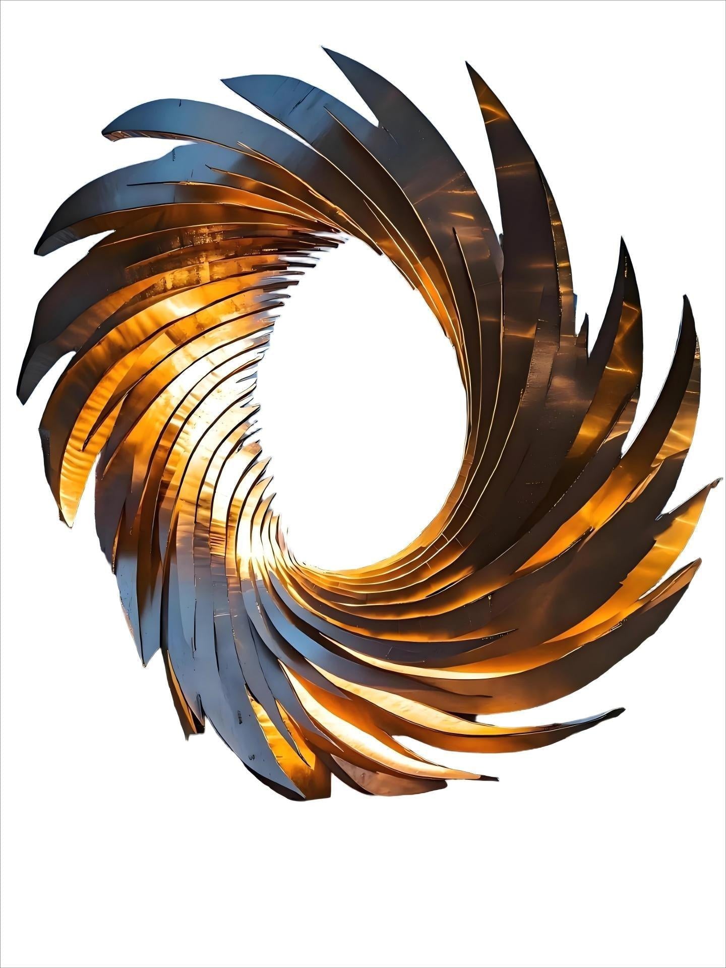 KS - 026 Modern Mirror Stainless Steel Abstract Solar Vortex Sculpture - Kingstone Sculpture