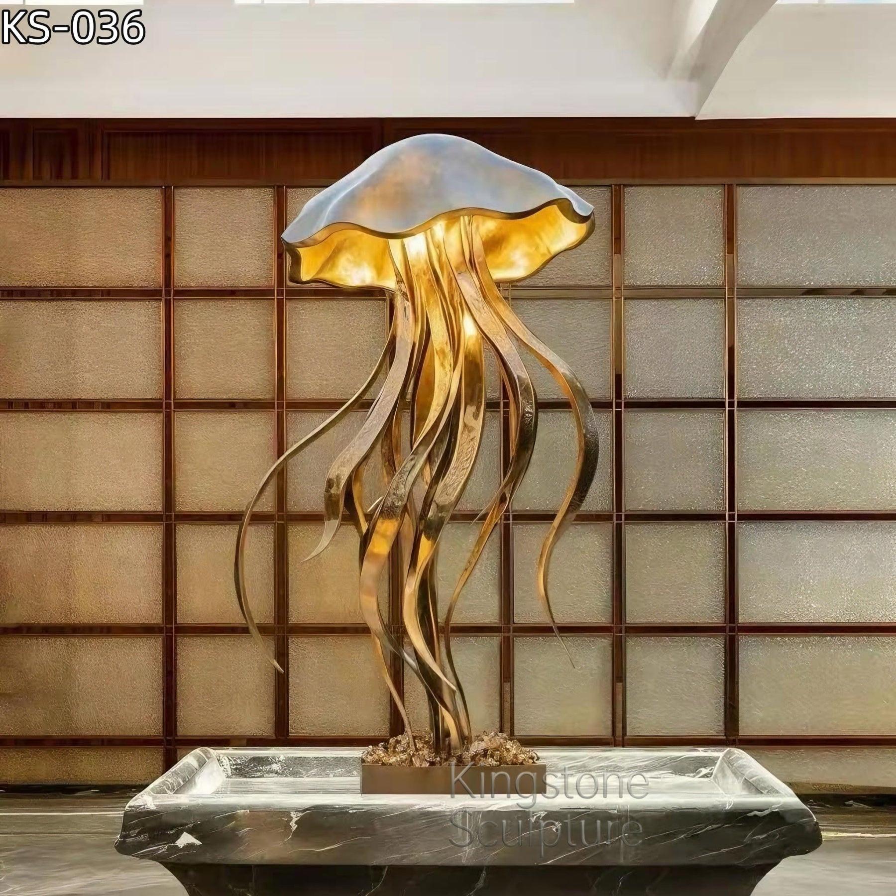 KS-036 Modern Mirror Stainless Steel Illuminated Jellyfish