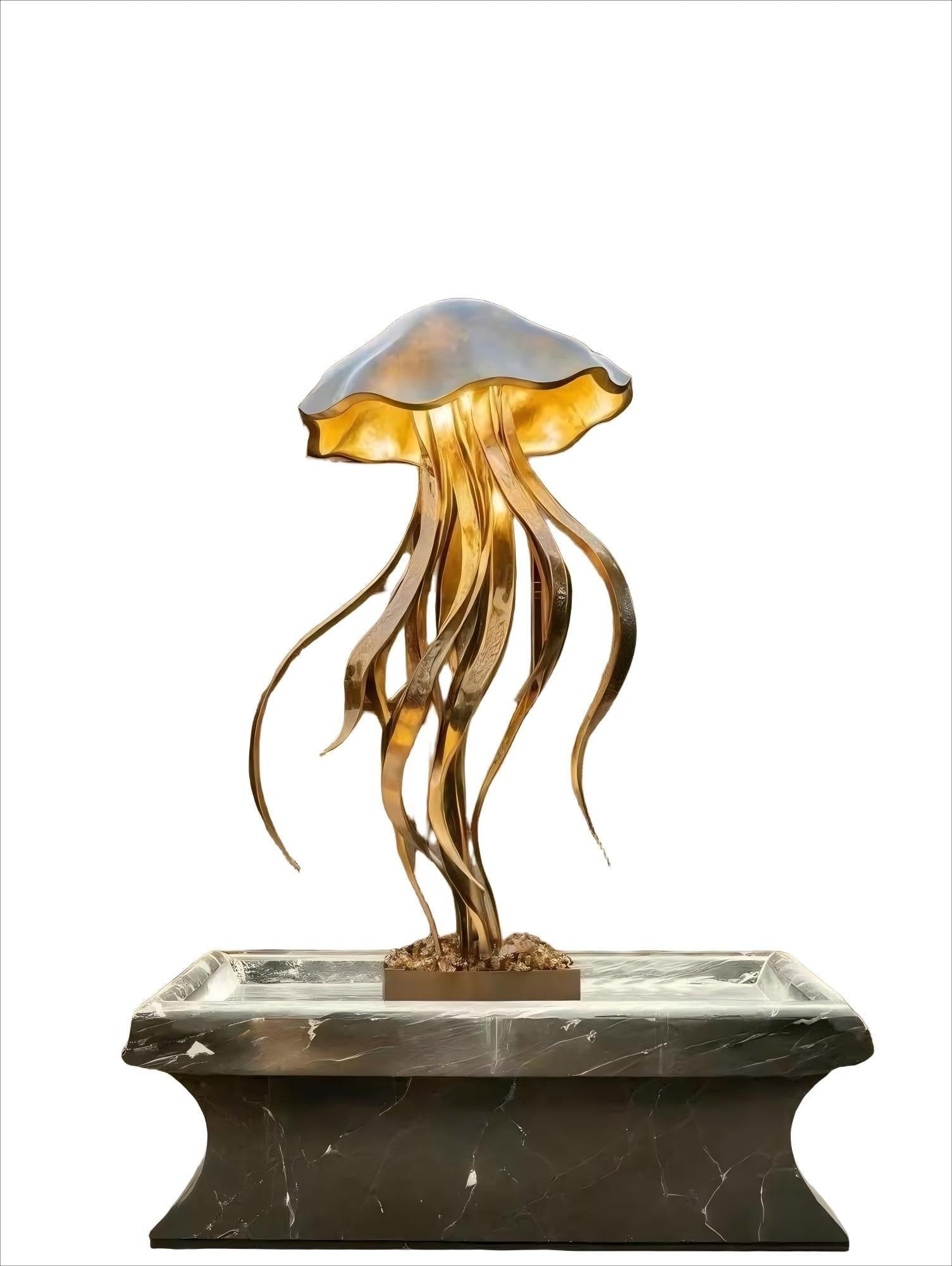 JELLYFISH　コンポート　アンティーク KS-036 Modern Mirror Stainless Steel Illuminated Jellyfish