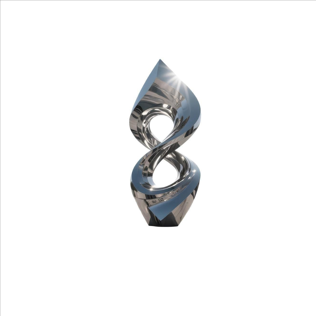 KS - 045 Modern Mirror Stainless Steel Abstract Infinity Twist Sculpture - Kingstone Sculpture