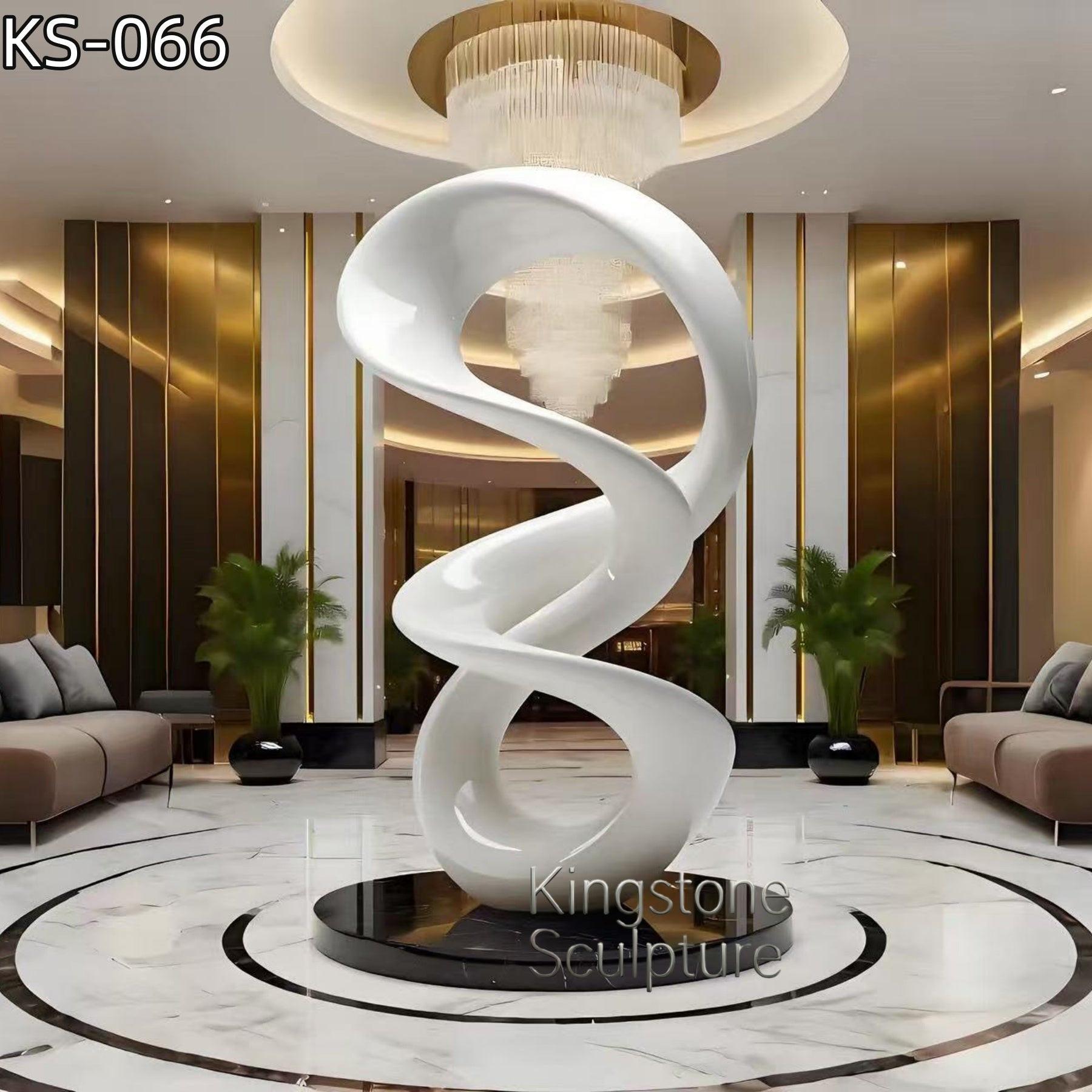 KS - 066 Modern Painted Stainless Steel Twist Ribbon Sculpture - Kingstone Sculpture