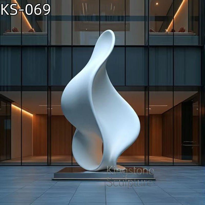 KS - 069 Modern Painted Stainless Steel Organic Flame Sculpture - Kingstone Sculpture