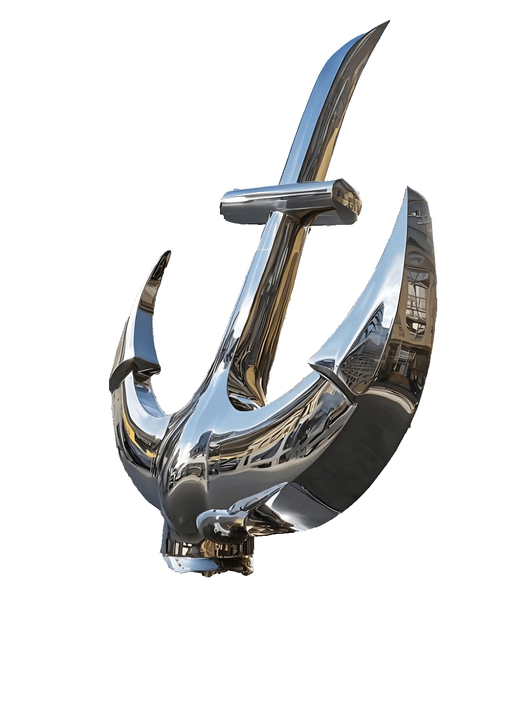 KS - 089 Modern Mirror Stainless Steel Monumental Anchor Sculpture - Kingstone Sculpture