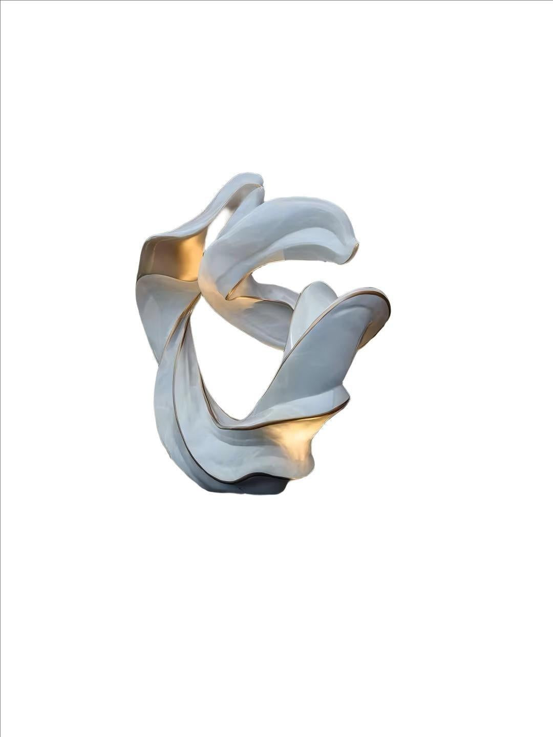 KS - 095 Modern Painted Stainless Steel Flowing Ribbon Sculpture - Kingstone Sculpture