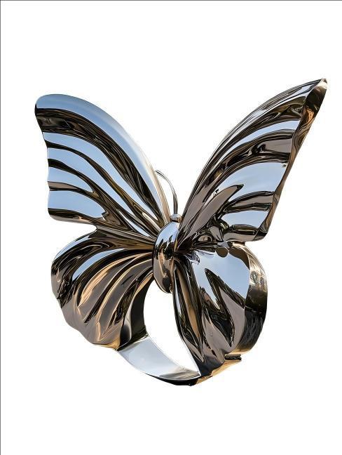 KS - 096 Modern Mirror Stainless Steel Monumental Butterfly Sculpture - Kingstone Sculpture