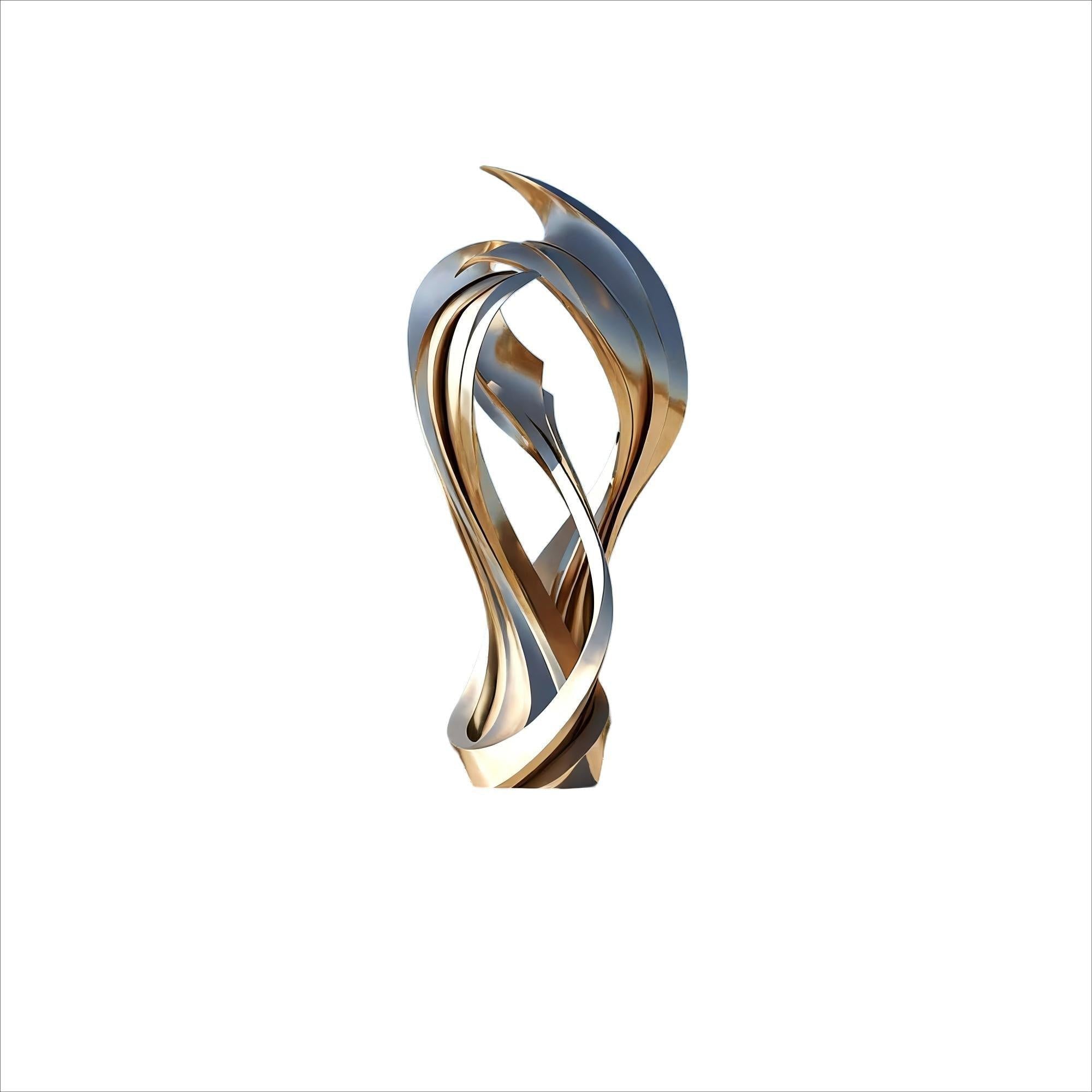 KS - 113 Monumental Painted Stainless Steel Abstract Ribbon Sculpture - Kingstone Sculpture