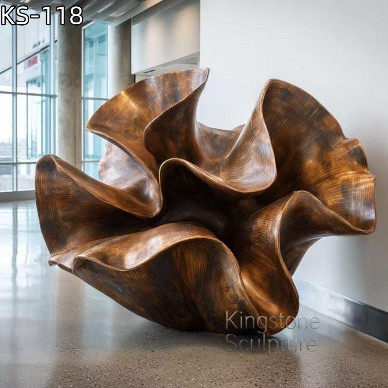 KS - 118 Modern Brushed Bronze - Finish Abstract Biomorphic Sculpture - Kingstone Sculpture