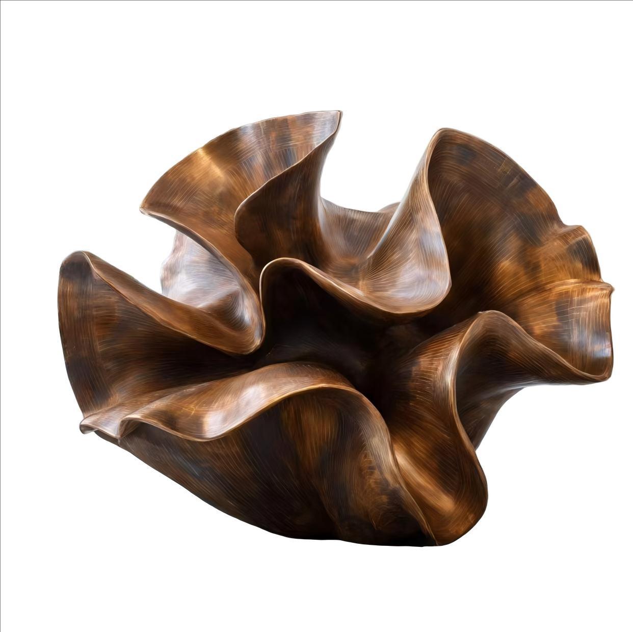 KS - 118 Modern Brushed Bronze - Finish Abstract Biomorphic Sculpture - Kingstone Sculpture