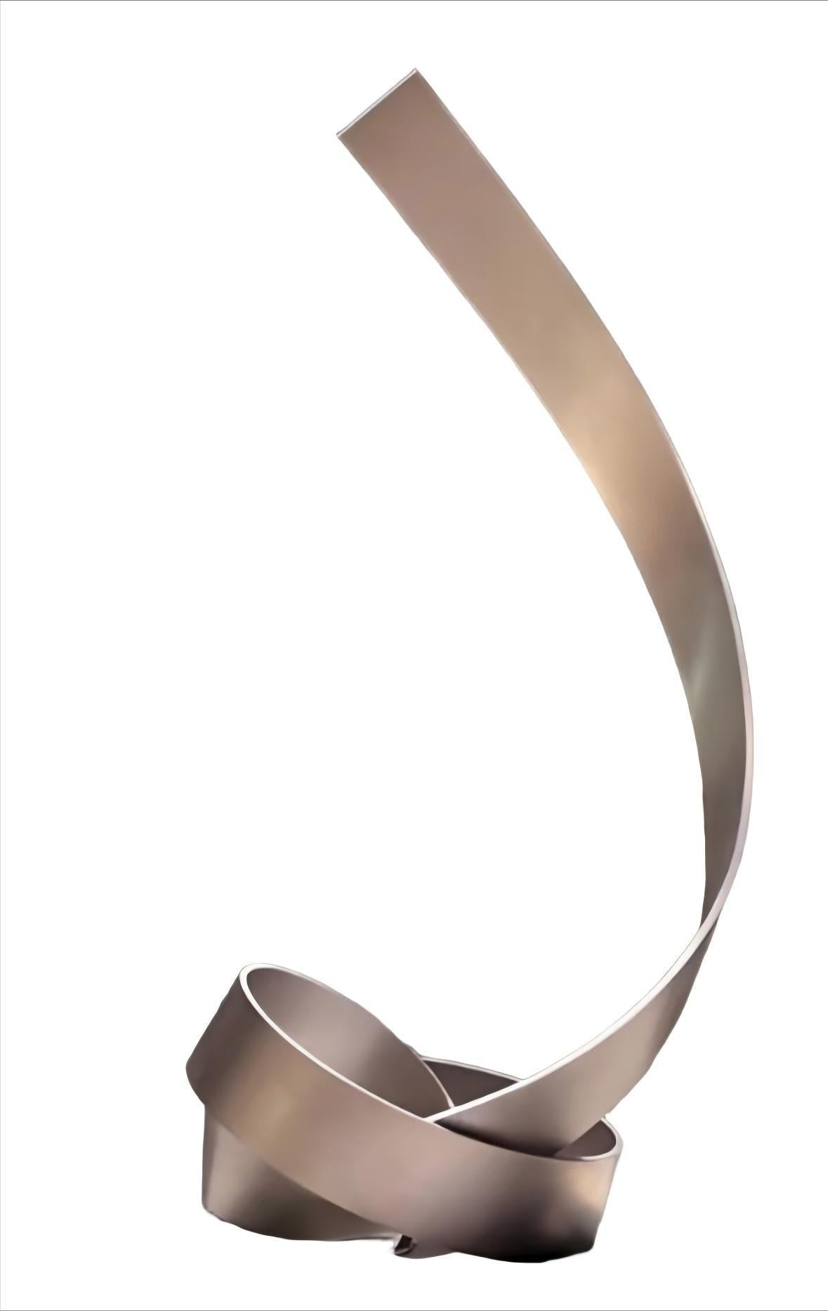 KS - 119 Modern Brushed Stainless Steel Monumental Curving Ribbon Sculpture - Kingstone Sculpture