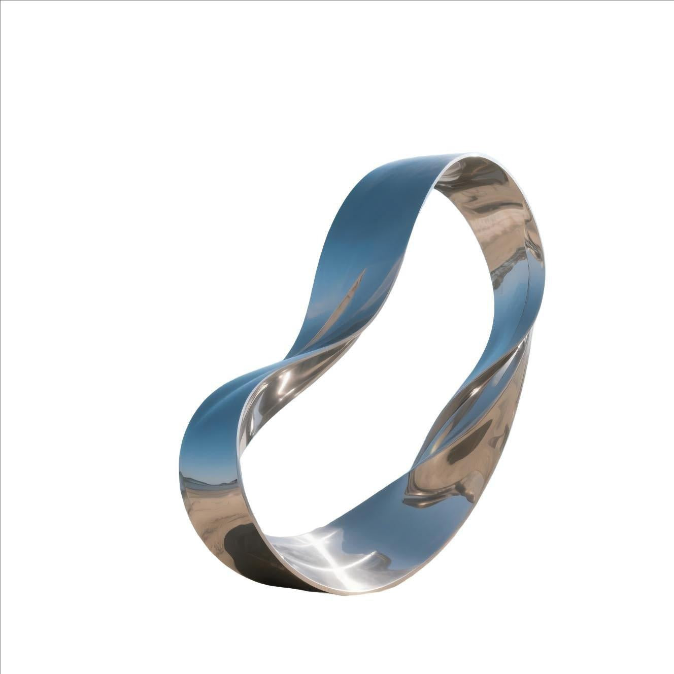 KS - 120 Modern Mirror Stainless Steel Abstract Coastal Infinity Loop Sculpture - Kingstone Sculpture