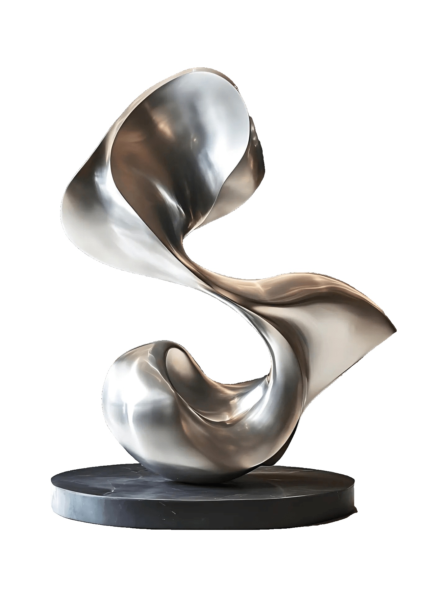 KS - 130 Modern Mirror Stainless Steel Biomorphic Abstract Sculpture - Kingstone Sculpture