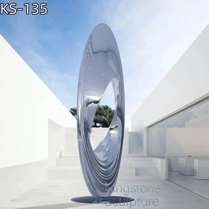 KS - 135 Modern Mirror Stainless Steel Elliptical Infinity Sculpture - Kingstone Sculpture