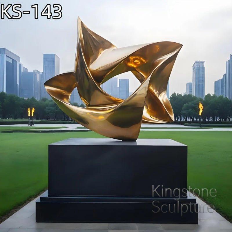 KS - 143 Modern Painted Stainless Steel Geometric Star Sculpture - Kingstone Sculpture