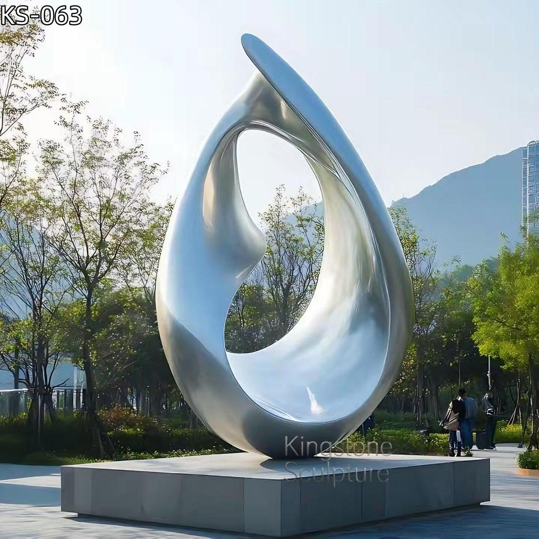 KS - 063 Modern Painted Stainless Steel Teardrop Hollow Sculpture - Kingstone Sculpture
