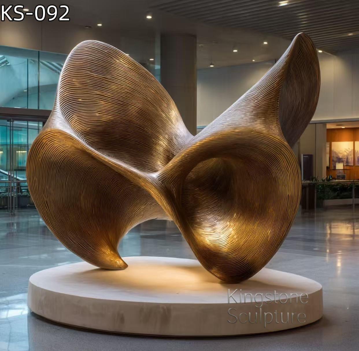 KS - 092 Modern Brushed Bronze - Finish Biomorphic Abstract Sculpture - Kingstone Sculpture